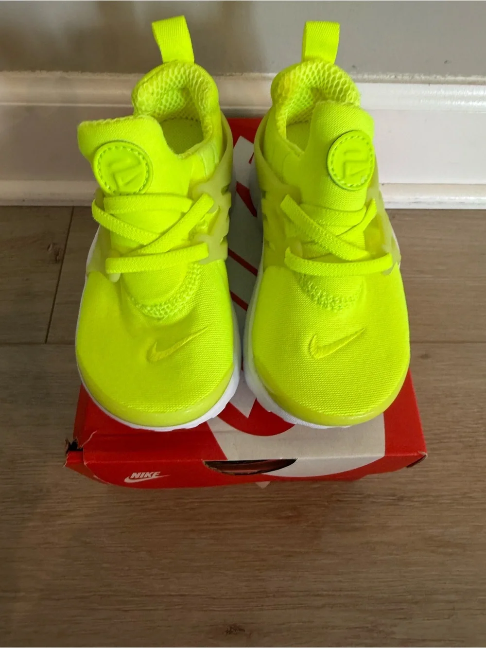 Nike Little Presto Neon Yellow Volt Athletic Slip-On Sneakers